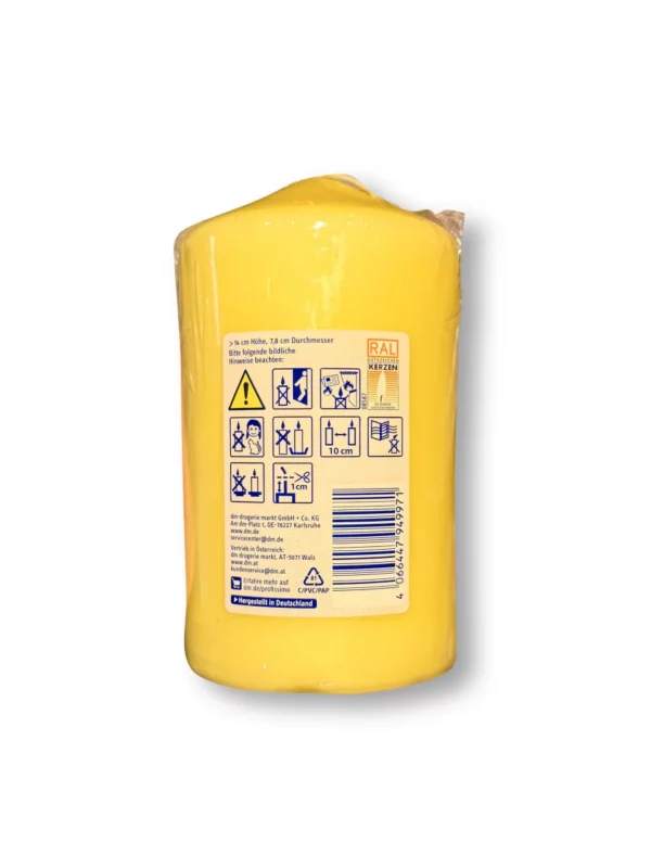 Candle smooth 140/80 butter yellow, 1 pc Candle smooth 140/80 butter yellow, 1 pc