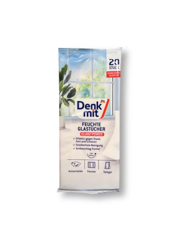 Moist cleaning cloths for glass, 20 pcs Moist cleaning cloths for glass, 20 pcs