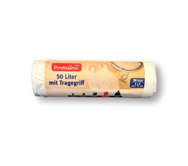 Bin liners 50 l with carrying handle, 20 pcs