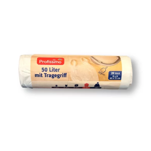 Bin liners 50 l with carrying handle, 20 pcs