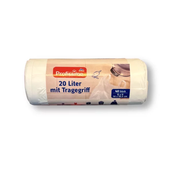 Bin liner 20 l with carrying handle, 40 pcs