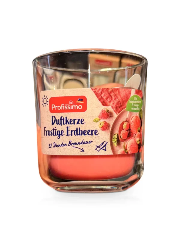 Scented candle in a glass frosty strawberry, 1 pc Scented candle in a glass frosty strawberry, 1 pc