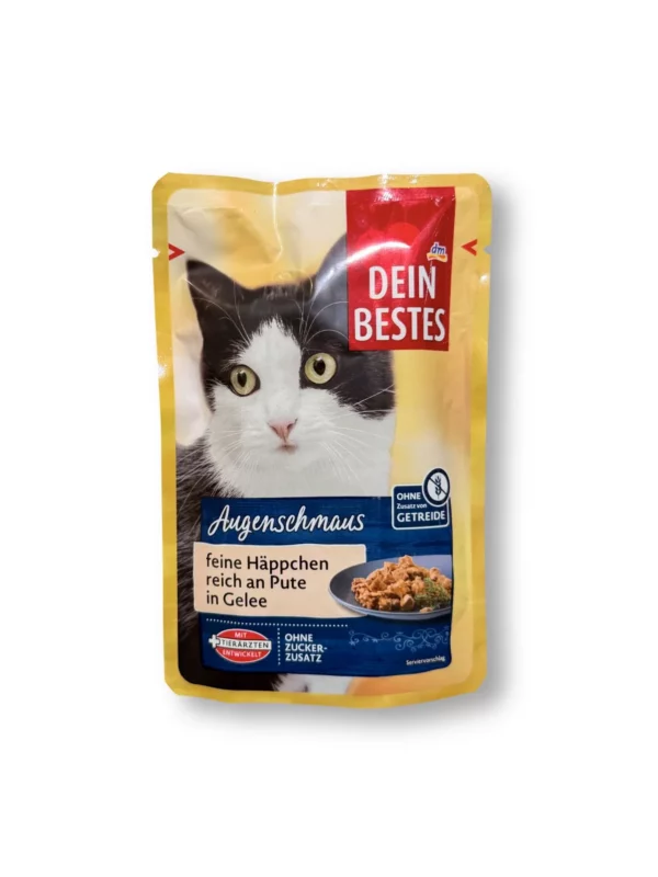 Wet cat food rich in turkey, fine morsels in jelly, feast for the eyes, 85 g