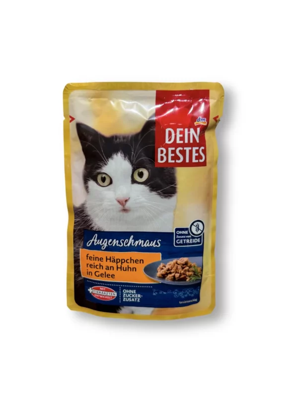 Wet cat food rich in chicken, fine morsels in jelly, a feast for the eyes, 85 g