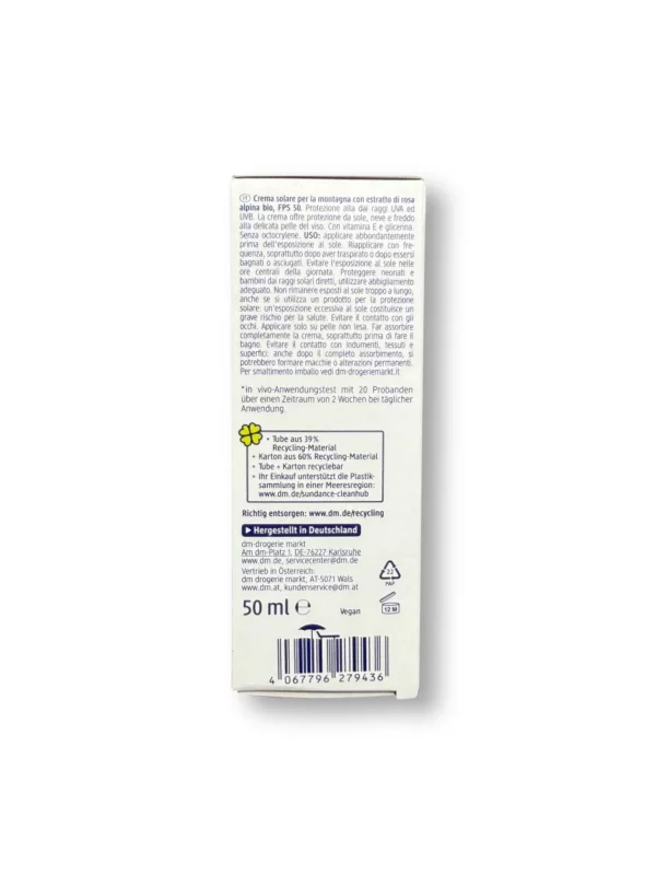 Alpine sensitive sun cream with cold protection, SPF 50, 50 ml
