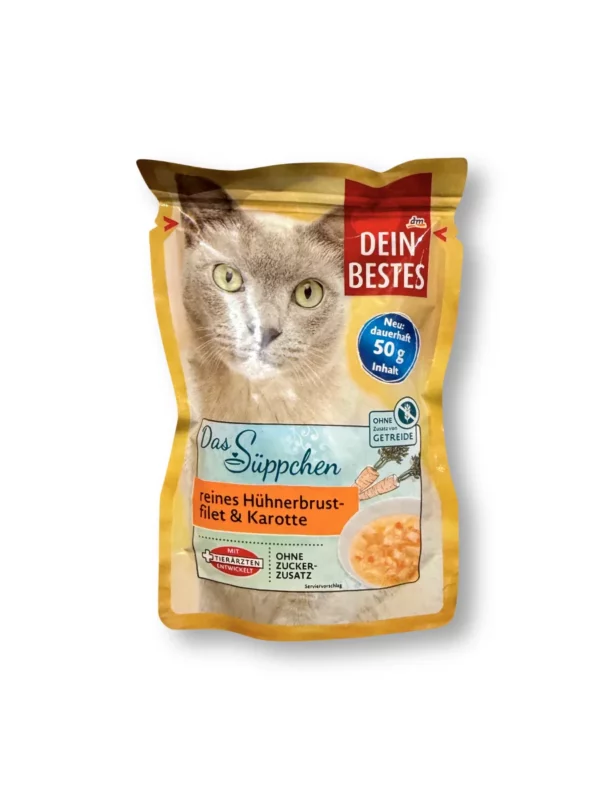 Wet cat food, soup with chicken breast fillet & carrot, the soup, 50 g Wet cat food, soup with chicken breast fillet & carrot, the soup, 50 g