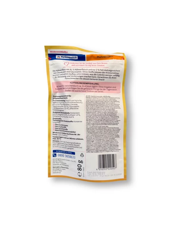 Hundeleckerli Hühnerfilets, Exquisit, 80 g