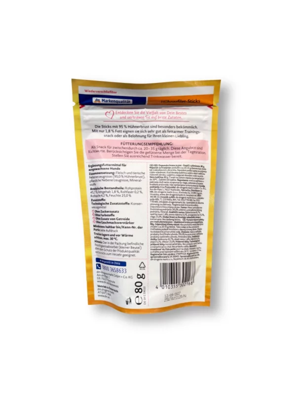 Hundeleckerli Hühnerfilet Sticks, 80 g