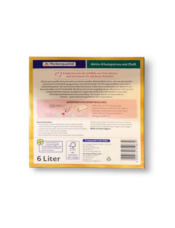 Katzenstreu Aktiv-Klumpstreu mit Aloe Vera Duft, Exquisit, 6 l