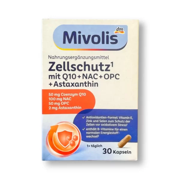 Cell Protection with Q10 + NAC + OPC + Astaxanthin Capsules, 30 Count, 17.7 g