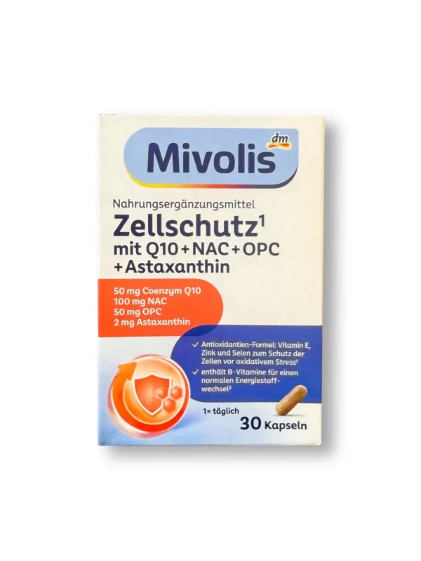 Cell Protection with Q10 + NAC + OPC + Astaxanthin Capsules, 30 Count, 17.7 g