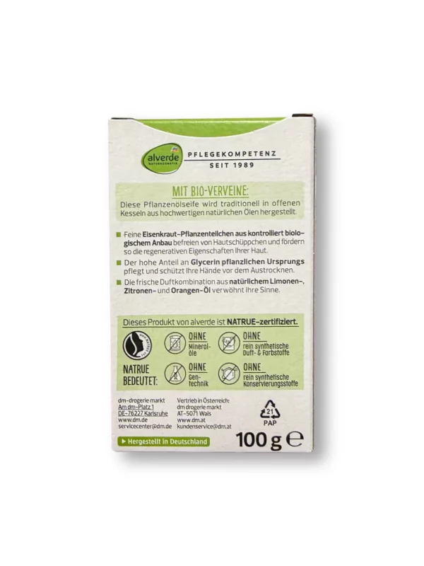Seifenstück Pflanzenölseife mit Verveine, 100 g