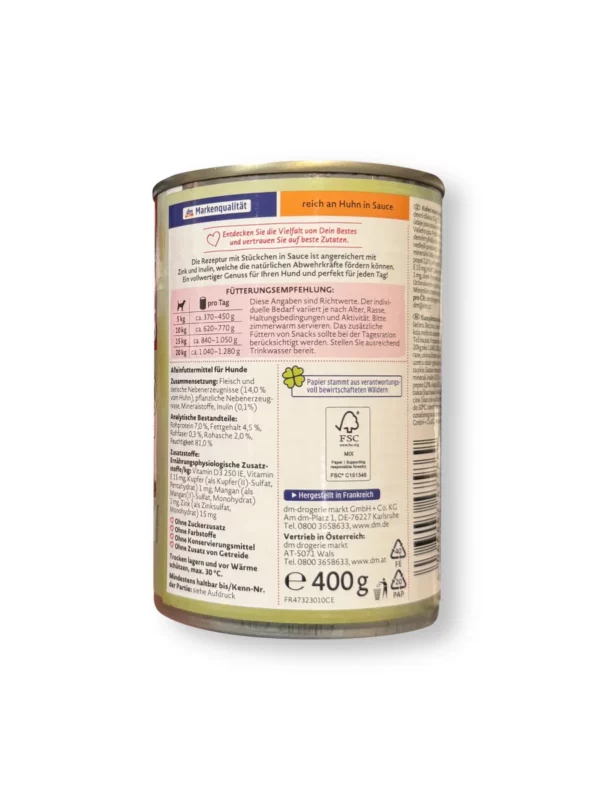 Nassfutter Hund reich an Huhn in Sauce, 400 g Nassfutter Hund reich an Huhn in Sauce, 400 g