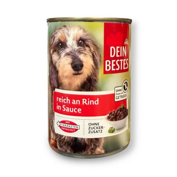 Wet dog food rich in beef in sauce, 400 g