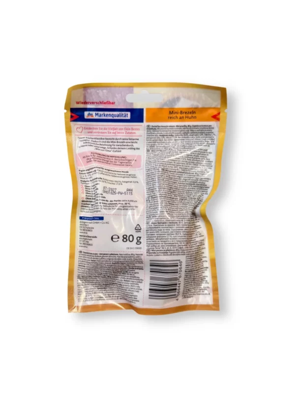 Hundeleckerlie Mini-Brezeln reich an Huhn, Omas Küchenklassiker, 80 g