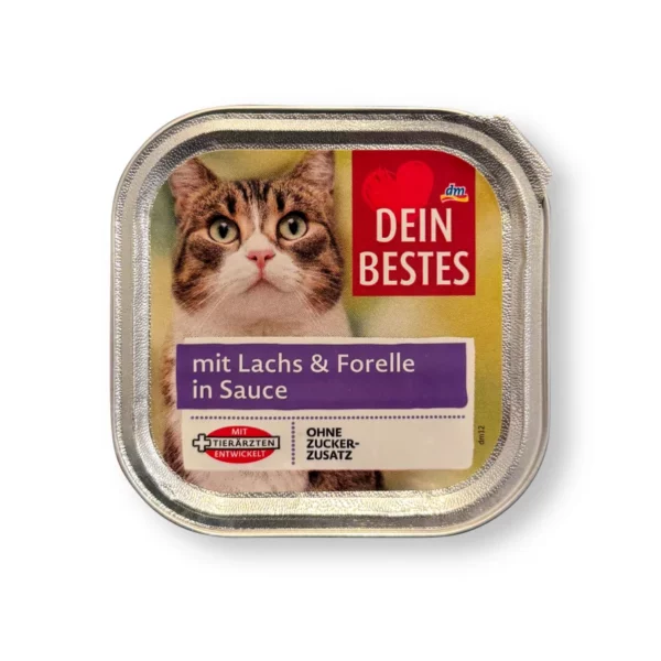 Nassfutter Katze mit Lachs & Forelle in Sauce, 100 g