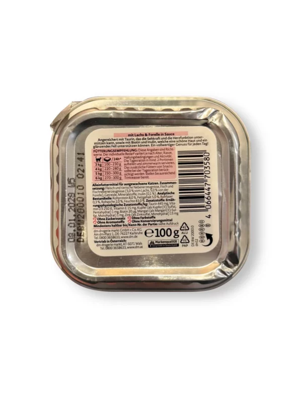 Nassfutter Katze mit Lachs & Forelle in Sauce, 100 g