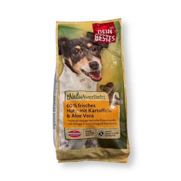 Dry Dog Food with Chicken, Potatoes, and Aloe Vera, Naturverliebt, 1 kg