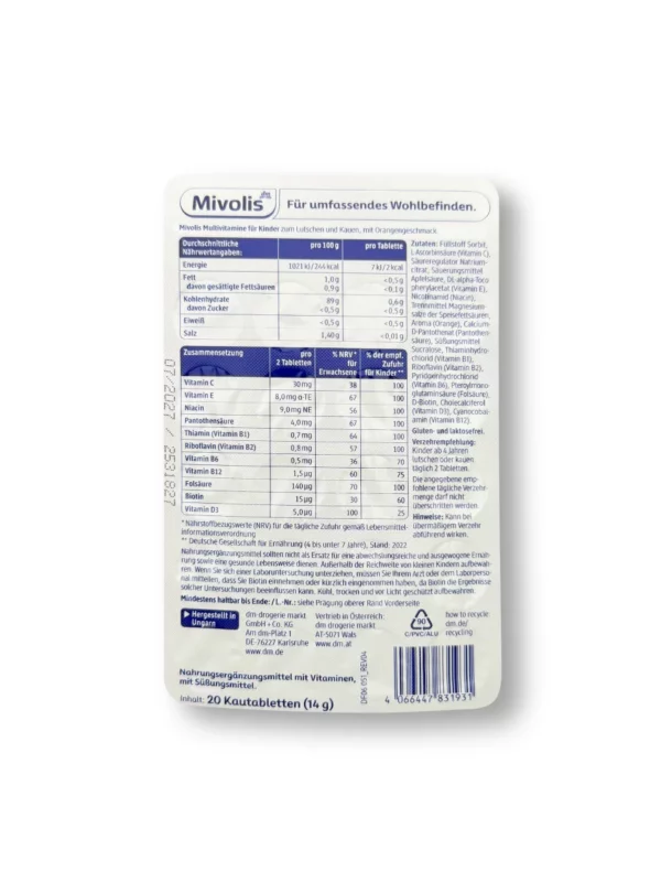 Multivitamine für Kinder Kautabletten 20 St, 14 g