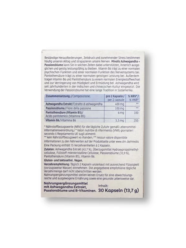 Ashwagandha + Passionsblume Kapseln 30 St, 13,7 g Ashwagandha + Passionsblume Kapseln 30 St, 13,7 g