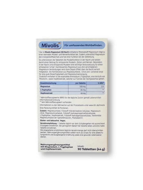 Magnesium 500 Nacht Depot Tabletten, 30 St, 44 g Magnesium 500 Nacht Depot Tabletten, 30 St, 44 g