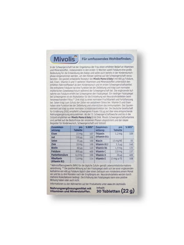 Mama & Baby 1, Tabletten 30 St, 22 g