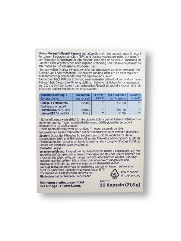 Omega-3 Algenöl Kapseln 30 St, 21,6 g