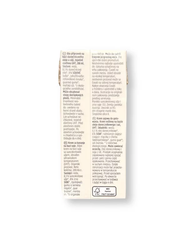 Soja Creme Cuisine, 200 ml Soja Creme Cuisine, 200 ml
