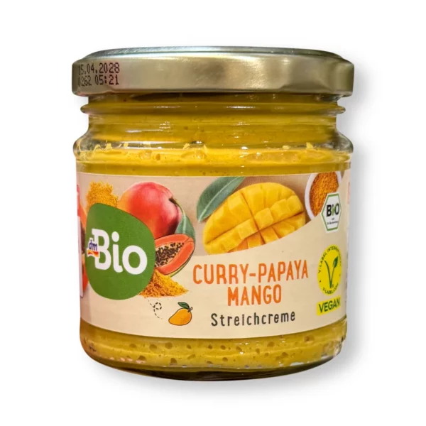Brotaufstrich, Streichcreme Curry-Papaya Mango, 180 g Brotaufstrich, Streichcreme Curry-Papaya Mango, 180 g