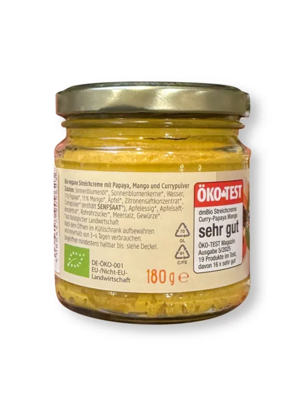 Brotaufstrich, Streichcreme Curry-Papaya Mango, 180 g Brotaufstrich, Streichcreme Curry-Papaya Mango, 180 g