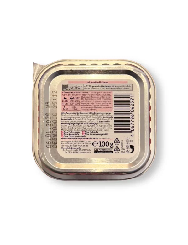 Nassfutter Katze Kitten reich an Rind in Sauce, Junior, 100 g Nassfutter Katze Kitten reich an Rind in Sauce, Junior, 100 g