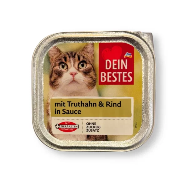 Nassfutter Katze mit Truthahn & Rind, 100 g