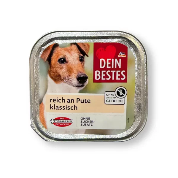 Nassfutter Hund reich an Pute, 150 g