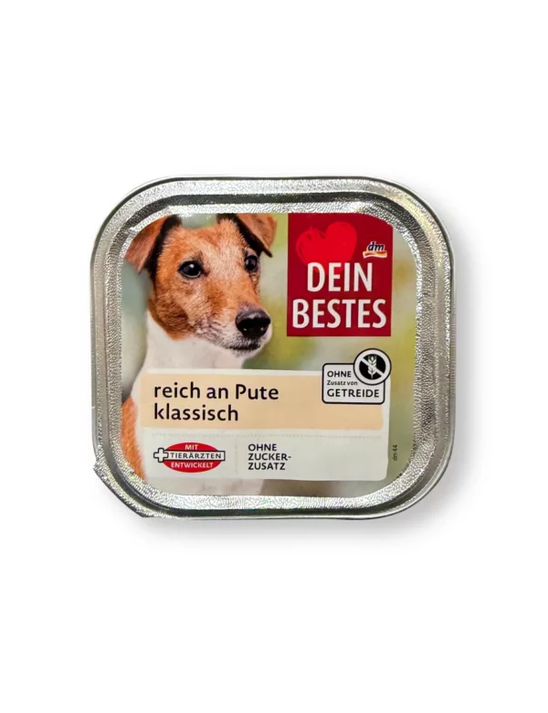 Nassfutter Hund reich an Pute, 150 g