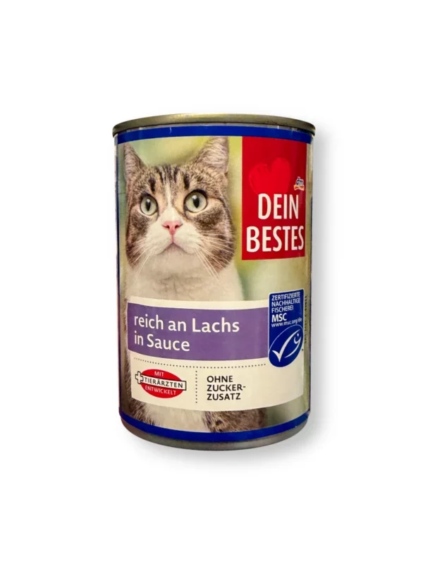 Nassfutter Katze reich an Lachs in Sauce, 415 g