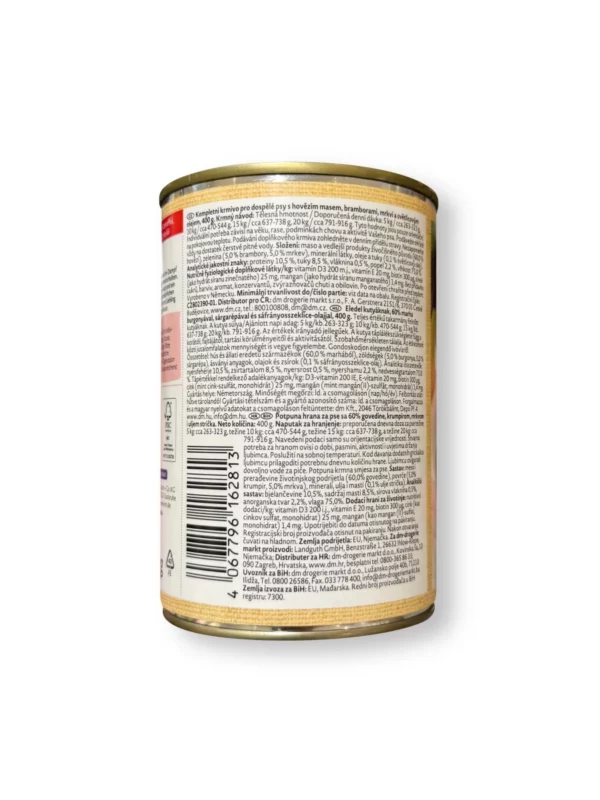 Nassfutter Hund mit Rind, Kartoffel, Karotte & Distelöl, Naturverliebt, 400 g