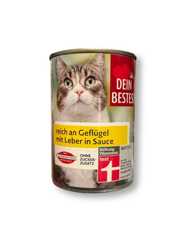 Nassfutter Katze reich an Geflügel & Leber in Sauce, 415 g