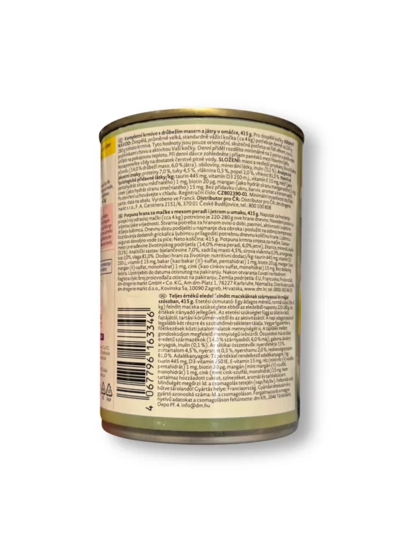 Nassfutter Katze reich an Geflügel & Leber in Sauce, 415 g