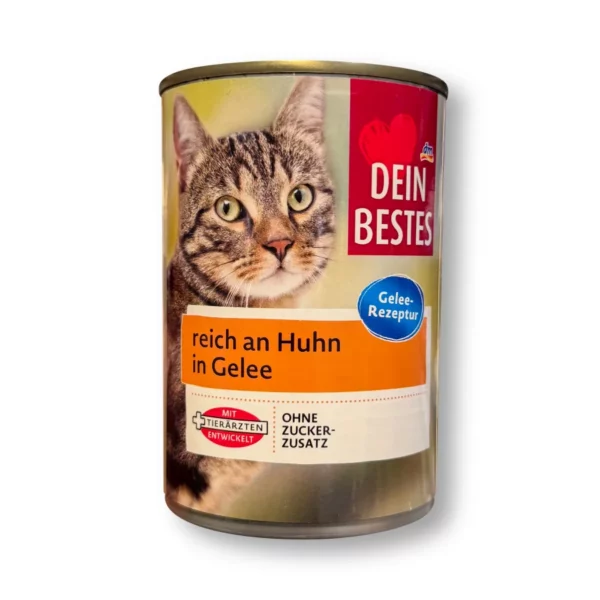 Nassfutter Katze reich an Huhn in Gelee, 415 g