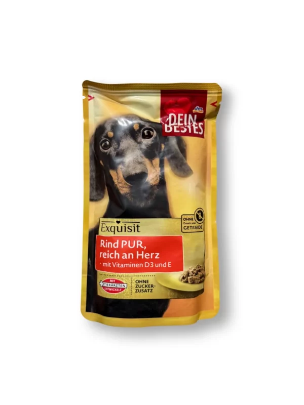 Nassfutter Hund Rind pur, reich an Herz, Exquisit, 150 g