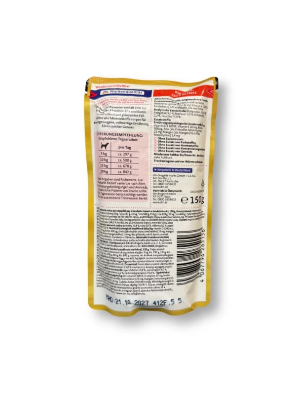 Nassfutter Hund Rind pur, reich an Herz, Exquisit, 150 g
