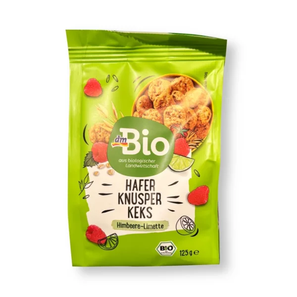 Kekse, Hafer Knusper Keks, Himbeere-Limette, 125 g