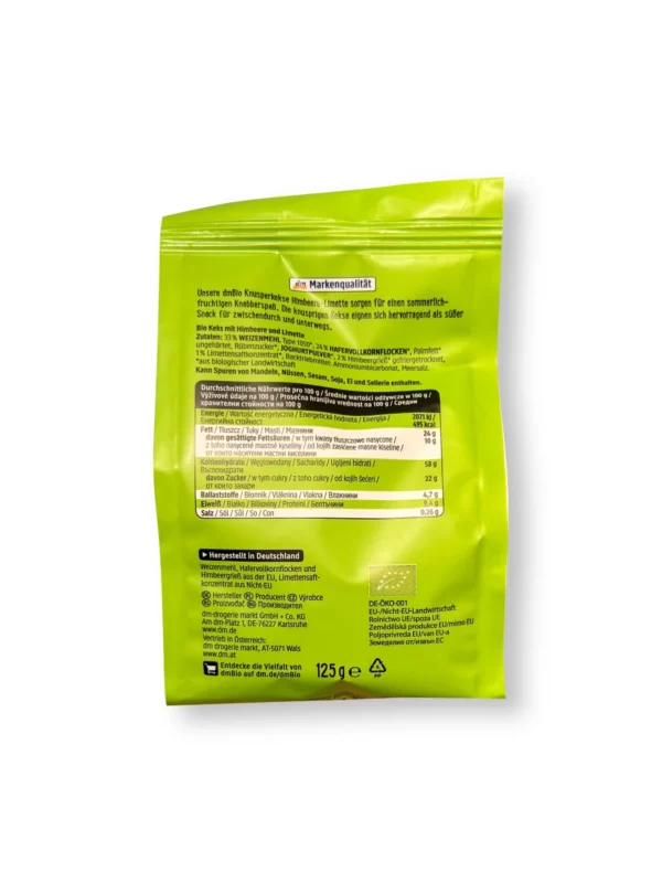 Cookies, Oat Crisp Cookies, Raspberry-Lime, 125 g