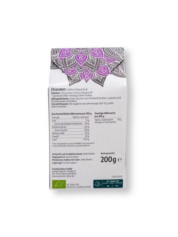 Chiasamen, schwarz, 200 g