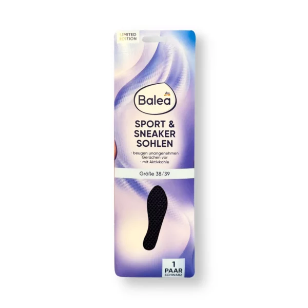 Sports & Sneaker Insoles, Black, Size 38/39 (1 pair), 2 pcs