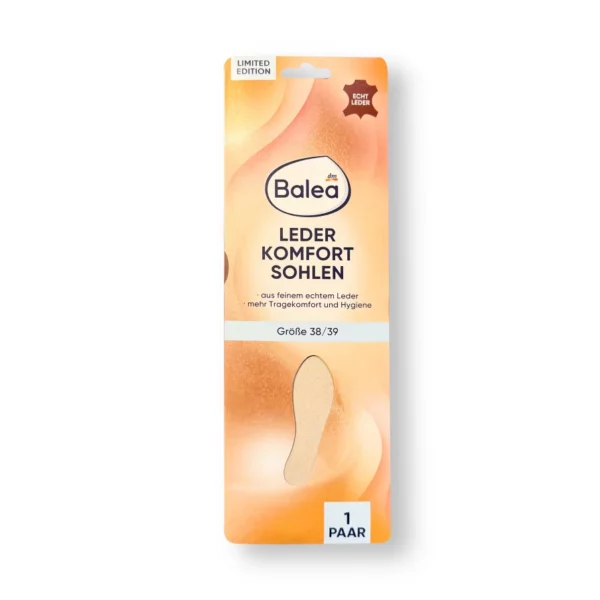 Leather Insoles, Size 38/39 (1 pair), 2 pcs