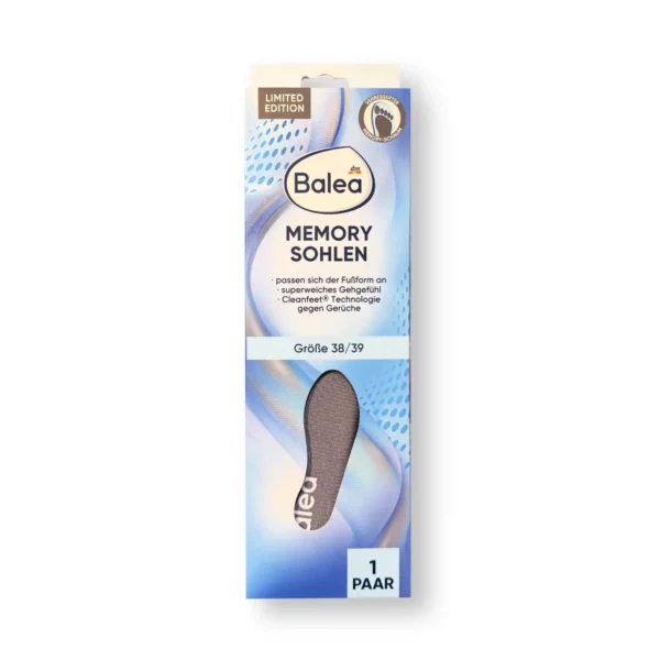 Einlegesohlen Memory Foam, Gr. 38/39 (1 Paar), 2 St