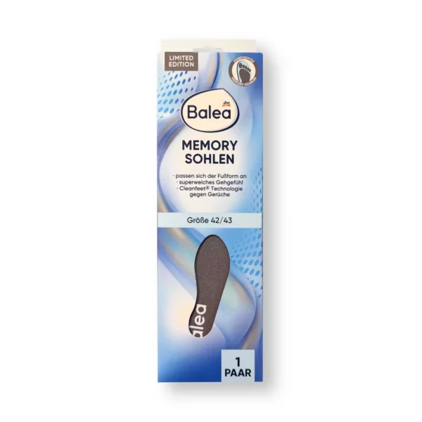 Memory Foam Insoles, Size 42/43 (1 pair), 2 pcs
