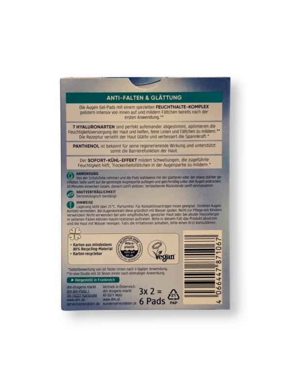 Beauty Hyaluron Eye Gel Pads (3 pairs), 6 pcs