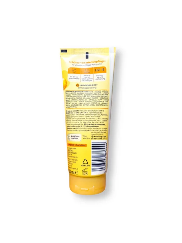 Handcreme Q10 mit Aprikosenöl und LSF15, 100 ml